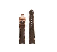 POYNMRE Arc Crazy Horse Genuine Leather Watchband Compatible With Rolex Black Green Water Ghost Omega Tissot Curved Cowhide Watch Strap 20 22m(Dark brown RG Fold,Width 22mm)