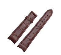POYNMRE Arc Interface Calf Genuine Leather Watch Band 18mm 19mm 20mm 21mm 22mm 23mm 24mm Compatible With Tissot Seiko Omega Strap(Brown-Brown NOBuckle,24mm)