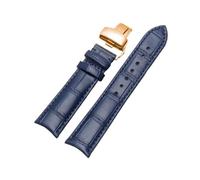 POYNMRE Arc Interface Genuine Leather Watch Strap 19mm 20mm 21mm 22mm Watch Band Compatible With Tissot Seiko Rossini Watchband Accessories(Blue Rose Clasp,19mm)