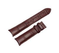 POYNMRE Arc Interface Genuine Leather Watch Strap 19mm 20mm 21mm 22mm Watch Band Compatible With Tissot Seiko Rossini Watchband Accessories(Brown no Clasp,20mm)