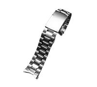 POYNMRE Black Precision Steel Watch Strap Compatible With Armani Knight Compatible With Citizen Compatible With Casio Watchband 20 22mm Curved Bracelet For Men Chain(3103 silver,18mm)