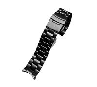 POYNMRE Black Precision Steel Watch Strap Compatible With Armani Knight Compatible With Citizen Compatible With Casio Watchband 20 22mm Curved Bracelet For Men Chain(3105 black,24mm)