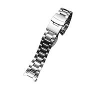 POYNMRE Black Precision Steel Watch Strap Compatible With Armani Knight Compatible With Citizen Compatible With Casio Watchband 20 22mm Curved Bracelet For Men Chain(3105 silver,24mm)