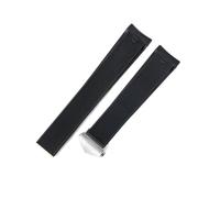 POYNMRE Breathable Comfortable Rubber Solid Stainless Steel Buckle Watch Strap Compatible With Tag Heuer Racing 300 F1 43/41mm Series 22mm Watchband(Black-Steel)
