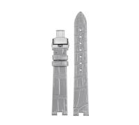 POYNMRE Compatible With Cartier White Balloon Series Crocodile Watch Band Female Notch Granny Grey WGBL005 WJBL0008 16mm Genuine Alligator Wristband(Blue Light Blue)