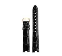 POYNMRE Compatible With Cartier White Balloon Series Crocodile Watch Band Female Notch Granny Grey WGBL005 WJBL0008 16mm Genuine Alligator Wristband(White Black)