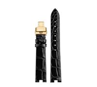 POYNMRE Compatible With Cartier White Balloon Series Crocodile Watch Band Female Notch Granny Grey WGBL005 WJBL0008 16mm Genuine Alligator Wristband(Darkblue Black)