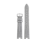 POYNMRE Compatible With Cartier White Balloon Series Crocodile Watch Band Female Notch Granny Grey WGBL005 WJBL0008 16mm Genuine Alligator Wristband(Coal Black)