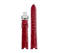 POYNMRE Compatible With Cartier White Balloon Series Crocodile Watch Band Female Notch Granny Grey WGBL005 WJBL0008 16mm Genuine Alligator Wristband(Antique Black)