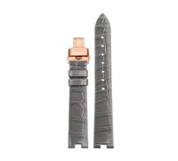 POYNMRE Compatible With Cartier White Balloon Series Crocodile Watch Band Female Notch Granny Grey WGBL005 WJBL0008 16mm Genuine Alligator Wristband(White Light Pur)
