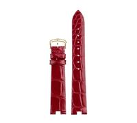 POYNMRE Compatible With Cartier White Balloon Series Crocodile Watch Band Female Notch Granny Grey WGBL005 WJBL0008 16mm Genuine Alligator Wristband(Black Gray)