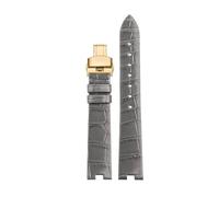 POYNMRE Compatible With Cartier White Balloon Series Crocodile Watch Band Female Notch Granny Grey WGBL005 WJBL0008 16mm Genuine Alligator Wristband(Celestial Teal)