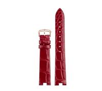 POYNMRE Compatible With Cartier White Balloon Series Crocodile Watch Band Female Notch Granny Grey WGBL005 WJBL0008 16mm Genuine Alligator Wristband(Silver Yellow)
