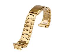 POYNMRE Compatible With Casio DW5600 GW-B5600 GW-M5610 Modified Solid Stainless Steel Case Strap Metal Bracelet Watch Chain Men(Gold-strap,For GW-B5600)