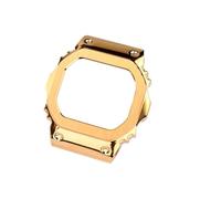 POYNMRE Compatible With Casio DW5600 GW-B5600 GW-M5610 Modified Solid Stainless Steel Case Strap Metal Bracelet Watch Chain Men(Gold-case,For GW-B5600)