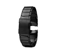 POYNMRE Compatible With Casio EFR-303DB/EFR-303L Metal Wristband Watch Strap Curved End Stainless Steel Watchband 22mm Men's Bracelet Folding Buckle(Noir)