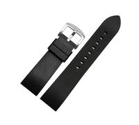 POYNMRE Compatible With Casio EFR-552D EFR-303 EFR-304 EQB-501 EFS-S500 New Soft Silicone Fluoro Rubber Waterproof Outdoor Sports Watch Strap 22mm(B black-silver)