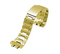 POYNMRE Compatible With Casio GMW-B5000 GM-B2100 GMB2100 GMC-B2100 MRG-B2100D Series Stainless Steel Watch Strap Men Black Gold Metal Band(Gold,For GM-B2100)