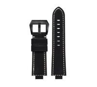 POYNMRE Compatible With CASIO GST-B400/ GST-B200 Wrist Strap Leather Watch Belt Cowhide Watchband Accessories 24 * 14mm Convex 24 * 16(Black black buckle,16mm)