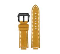POYNMRE Compatible With CASIO GST-B400/ GST-B200 Wrist Strap Leather Watch Belt Cowhide Watchband Accessories 24 * 14mm Convex 24 * 16(Khaki black buckle,14mm)