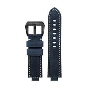 POYNMRE Compatible With CASIO GST-B400/ GST-B200 Wrist Strap Leather Watch Belt Cowhide Watchband Accessories 24 * 14mm Convex 24 * 16(Blue black buckle,14mm)