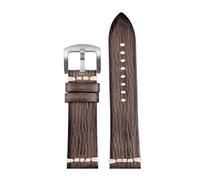 POYNMRE Compatible With Casio PROTREK PRG-650 PRG-600 PRW-6600 Mountain Vintage Cowhide Watch Strap Men's Retro Watchband 24mm Brown Gray Blue Green(Gray-steel buckle)