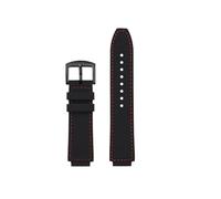 POYNMRE Compatible With Casio Watch DW-H5600 DW H5600 AE1200 AE1300 AE1500 W-218H Silicone Strap Rubber Waterproof Watchband Bracelet 18mm(Red line-black)