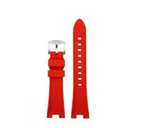 POYNMRE Compatible With CITIZEN NJ0150/NJ0151/NJ0158 Colorful Green Water Ghost Watch Series Silicone Accessories For Men Strap(Red silver pin)