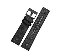 POYNMRE Compatible With DIESEL Genuine Leather Strap DZ7311 DZ7332 DZ4318 DZ4323 Watch Band Black Brown White Men's Bracelet 22mm 24mm 26mm 28mm 30m(Black black rivet,30mm)