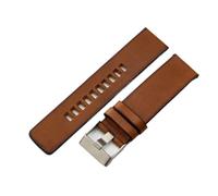 POYNMRE Compatible With Diesel Vintage Cowhide Strap Men's DZ4343 DZ7417 DZ4318 DZ7257 Brown Black Edge Genuine Leather Watchband 22 24 26mm(Brown-steel,22mm)