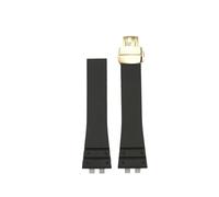 POYNMRE Compatible With G-shock CASIO Gmw B5000 Watch Strap 3459 Small Squares Gmw-b5000 Fluoro Rubber Men Watchband Can Cut Short Replace Bracelet(Black-gold buckle)