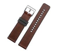POYNMRE Compatible With HUAWEI Omega Tissot IWC Cowhide Silicone Bottom Watch Strap Men Waterproof Rubber Wrist Band Accessories 20mm 22mm(Dark brown SR,24mm)