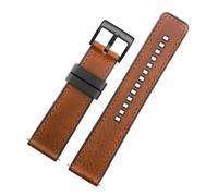 POYNMRE Compatible With HUAWEI Omega Tissot IWC Cowhide Silicone Bottom Watch Strap Men Waterproof Rubber Wrist Band Accessories 20mm 22mm(Brown Black buckle,20mm)