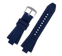 POYNMRE Compatible With MK Series MK8184 MK8152 MK9020 MK8730 MK8761 8295 8296 8445 Rubber Watchband Convex Silicone 29 * 13mm Mens Strap Black Blue(BLACK WHITE)