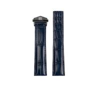 POYNMRE Compatible With TAG HEUER CARRERA Crocodile Leather Strap 19mm 20mm 22mm Men Genuine Folding Buckle Watchband Bracelet Accessories(Blue-black,19mm)