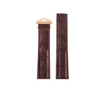 POYNMRE Compatible With TAG HEUER CARRERA Crocodile Leather Strap 19mm 20mm 22mm Men Genuine Folding Buckle Watchband Bracelet Accessories(Brown-rose gold,22mm)
