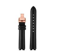 POYNMRE Compatible With Versace Medusa VECQ00418 VECQ00218 VECQ00118 Genuine Leather Watch Strap Fashion Ms. Soft Cowhide Watchband Red White Blue(Black Rose gold B)