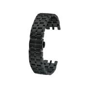 POYNMRE Compatible With Versace Steel Watch Strap Vrace Dual Series Bracelet Dedicated Double Concave Men's Solid Stainless Metal Watchbands(Black)