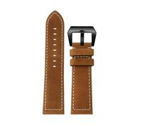 POYNMRE Compatible With Zenith Pilot Bronze Luminox 3051 Genuine Leather WatchBand 23mm Black Retro Dark Brown Cowhide Watch Strap Men's Bracelet(Light brown black)