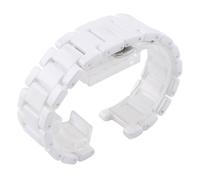 POYNMRE Concave Ceramic Strap 20 * 11 18 * 10 16 * 9mm Watch Band Bracelet Compatible With Gucci Omega GC Guess Dior Pasha(White,16mm-9mm)