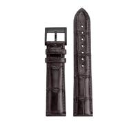 POYNMRE Crocodile Leather Strap Compatible With Hamilton Khaki Field Jazz Series 20 22mm Watch Band Men Wristband Bracelet Accessories(Dark brown black,20mm)