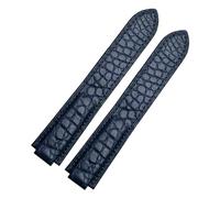 POYNMRE Crocodile Leather Watch Strap Compatible With Cartier Blue Balloon WSBB0025 W69012Z4 14-8mm 16-8mm 18-11mm 20-12mm 22-14mm Convex Watchband(Blue no buckle,14-8mm)