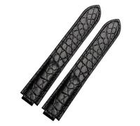 POYNMRE Crocodile Leather Watch Strap Compatible With Cartier Blue Balloon WSBB0025 W69012Z4 14-8mm 16-8mm 18-11mm 20-12mm 22-14mm Convex Watchband(Black no buckle,20-12mm)