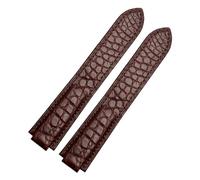 POYNMRE Crocodile Leather Watch Strap Compatible With Cartier Blue Balloon WSBB0025 W69012Z4 14-8mm 16-8mm 18-11mm 20-12mm 22-14mm Convex Watchband(Brown no buckle,14-8mm)