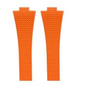 POYNMRE CTS Rubber Strap Compatible With TISSOT PRX Powermatic 35mm 40mm Watches 11mm 12mm Quick Release Spring Buckle Navy Black FKM Watch Bands(Orange,12MM_NO BUCKLE)