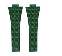 POYNMRE CTS Rubber Strap Compatible With TISSOT PRX Powermatic 35mm 40mm Watches 11mm 12mm Quick Release Spring Buckle Navy Black FKM Watch Bands(Green,12MM_NO BUCKLE)