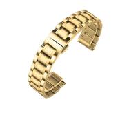 POYNMRE Curved End Stainless Steel Watchband Compatible With Tissot 1853 Couturier T035 14/16/17/18/22/24mm Watch Band Women Men's Strap Bracelet(Gold-Flat,22mm)