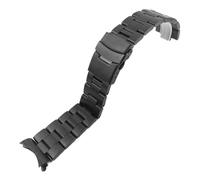 POYNMRE Curved Ends 18mm 20mm 22mm Solid Stainless Steel Watch Band Link Bracelet Wrist Watchband Men Replacement Strap With Pins(Noir,20mm)