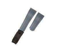 POYNMRE Curved Rubber Watchband Soft Silicone Strap Compatible With Rolex Compatible With Oysterflex Men Women Sport Bracelet Folding Buckle Wristbelt Band 20mm(Grey-Black)