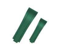POYNMRE Curved Rubber Watchband Soft Silicone Strap Compatible With Rolex Compatible With Oysterflex Men Women Sport Bracelet Folding Buckle Wristbelt Band 20mm(Green)